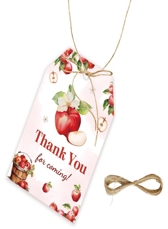 FORSHEEP 50pcs Apple Thank You Tags, You Are Apple-Solutely The Best Gift Tag with String for Appreciation Party, Sweet Apple Thank You Paper Tags for Teacher Week/Birthday Party Favors - Image 1